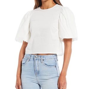 Gianni Bini Luna Puff Sleeve Crop Top